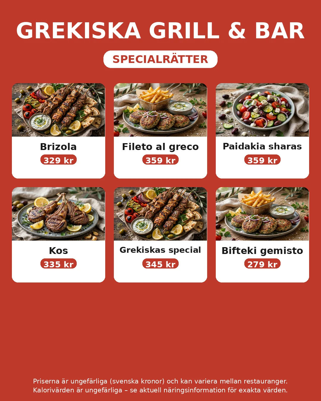 Grekiska Grill & Bar meny – matbild 1