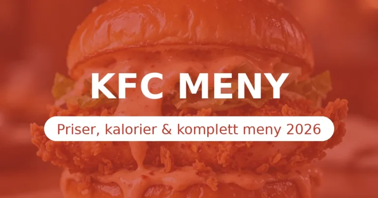 KFC Meny 2026 – Zinger Burger, Crispy Strips & Priser